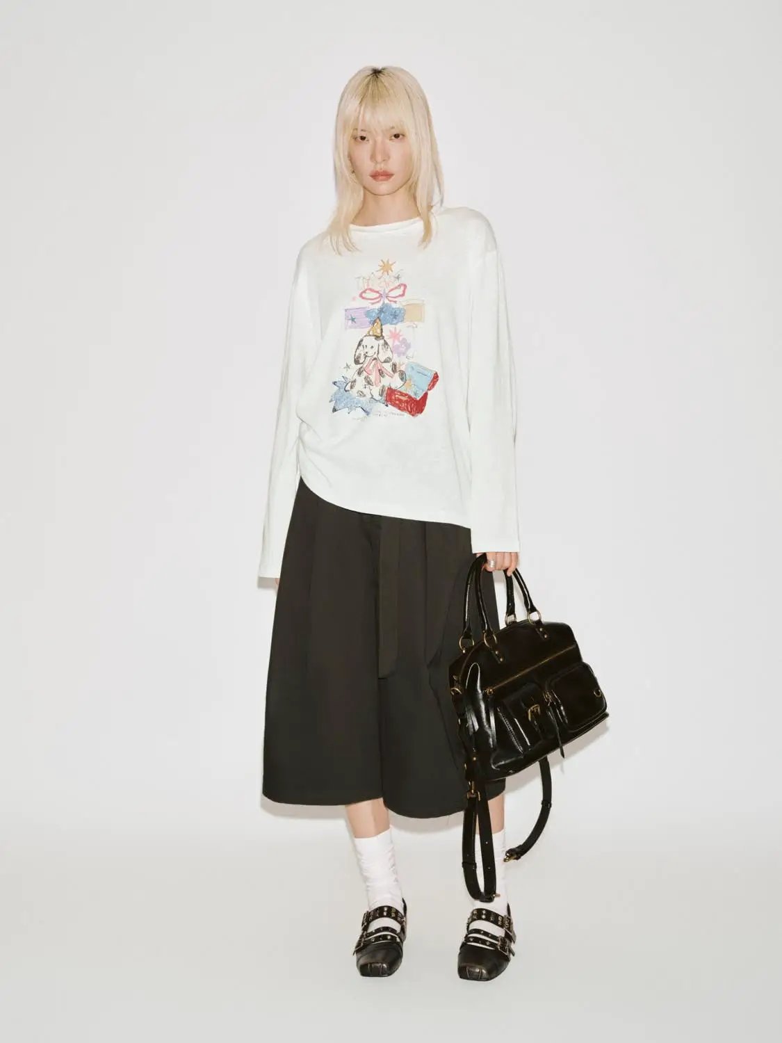 Graphic Print Cotton Long Sleeve T-shirt