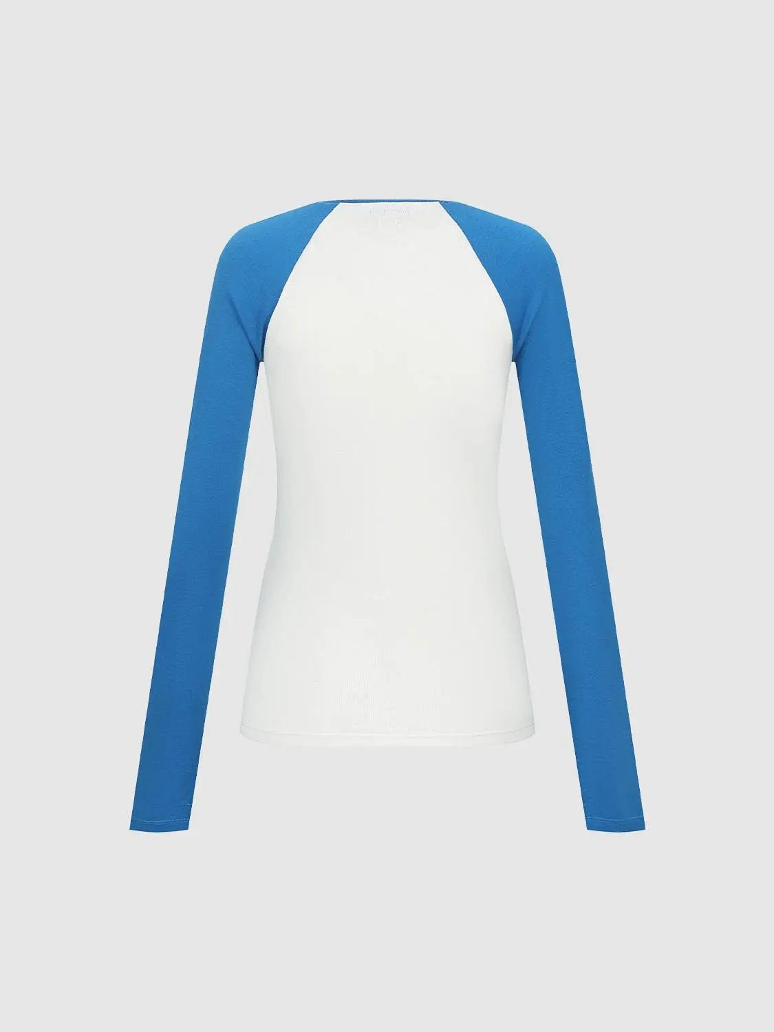 Graphic Print Color Block Crew Neck Long Sleeve T-Shirt