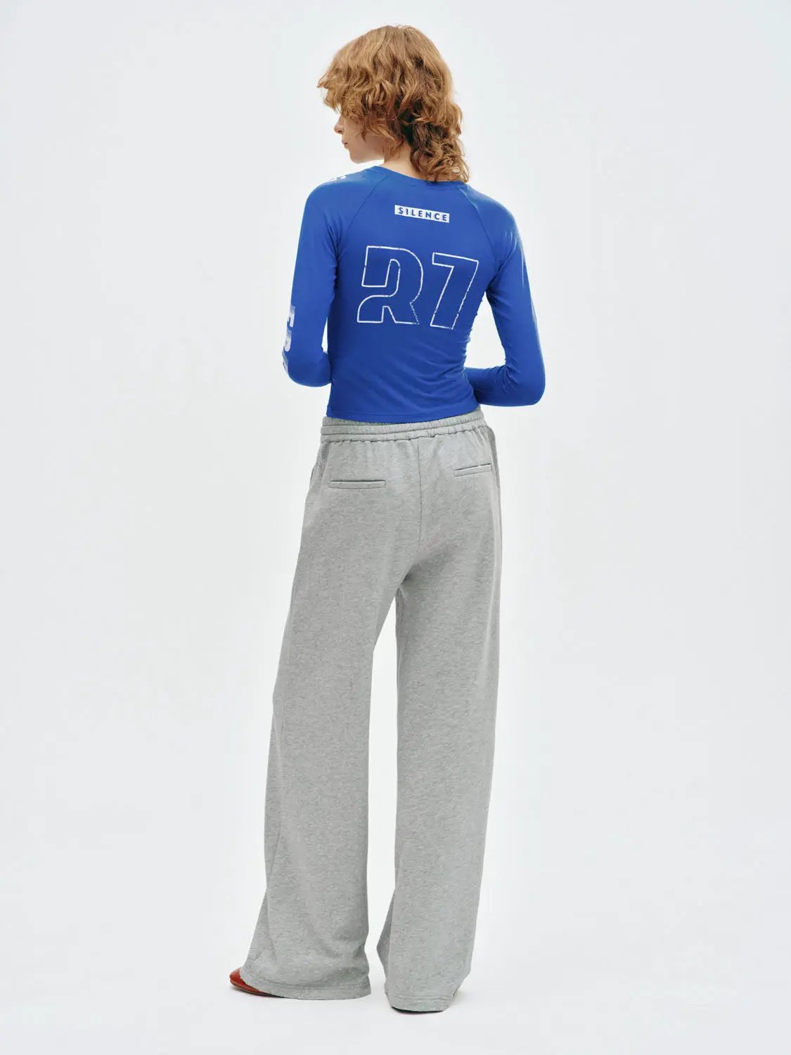 Printed Fitted Crew Neck Long Sleeve Modal Blend T-Shirt