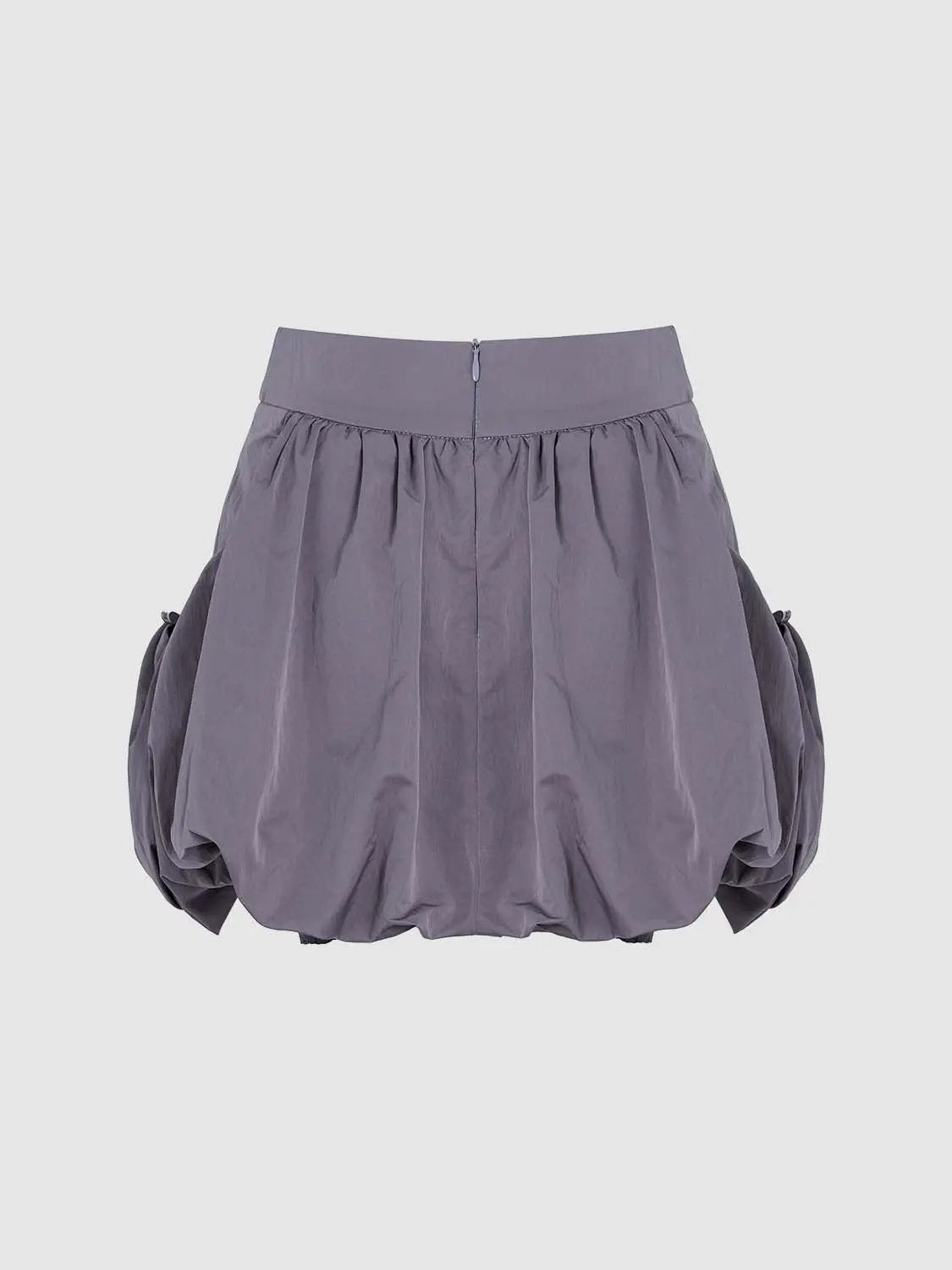 Elastic Waist Bubble Hem A-Line Mini Skirt