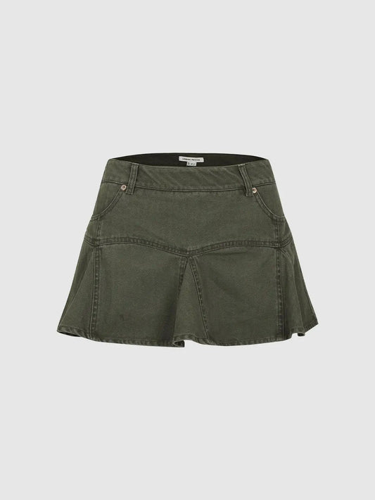 Cotton A-Line Mini Skirt With Pockets