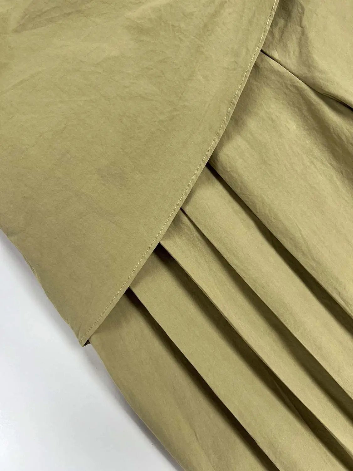 Wrap Pleated Mid-rise Cotton Wide-leg Pants