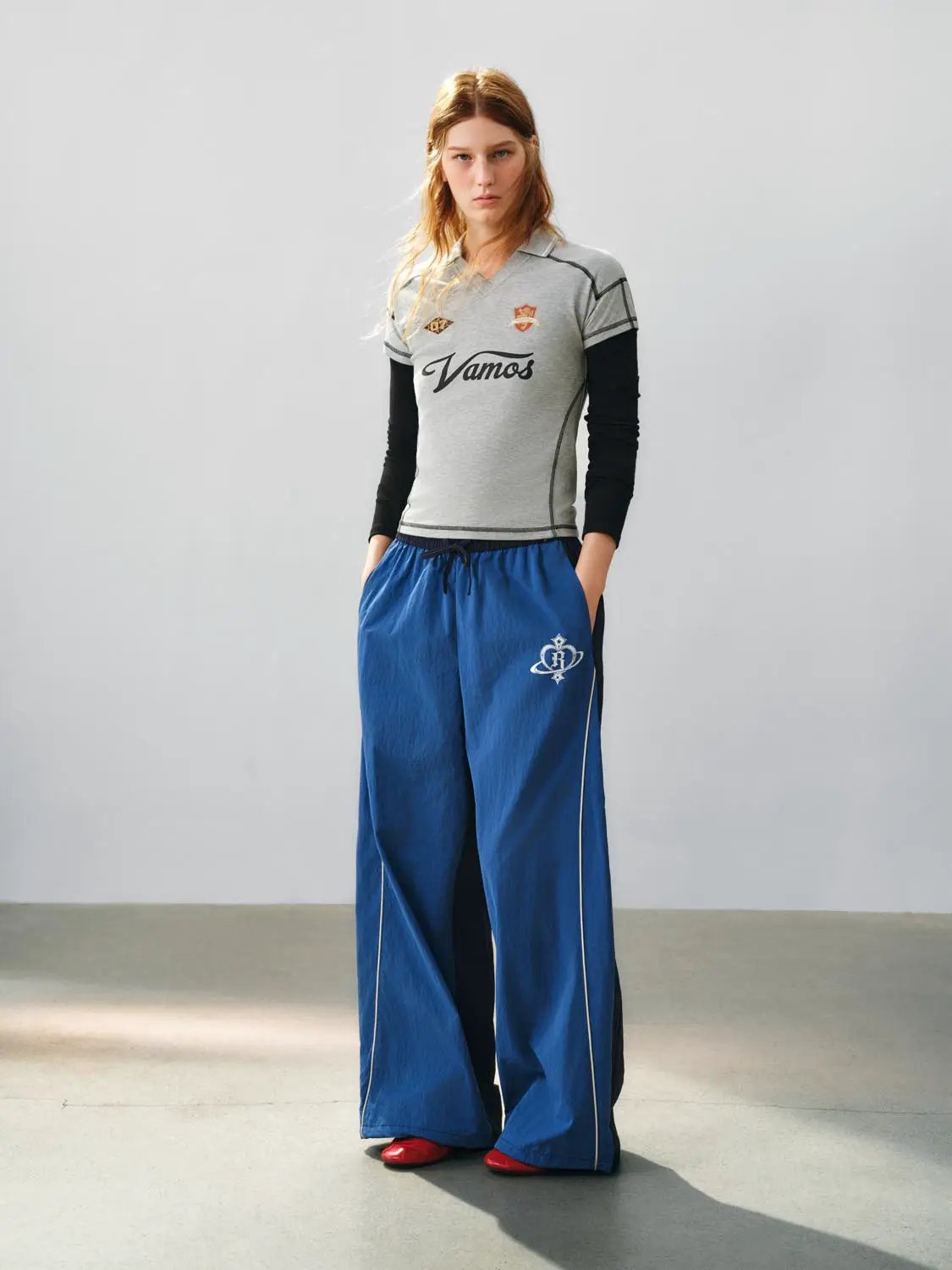 Logo Print Elastic Waist Straight-Leg Pants