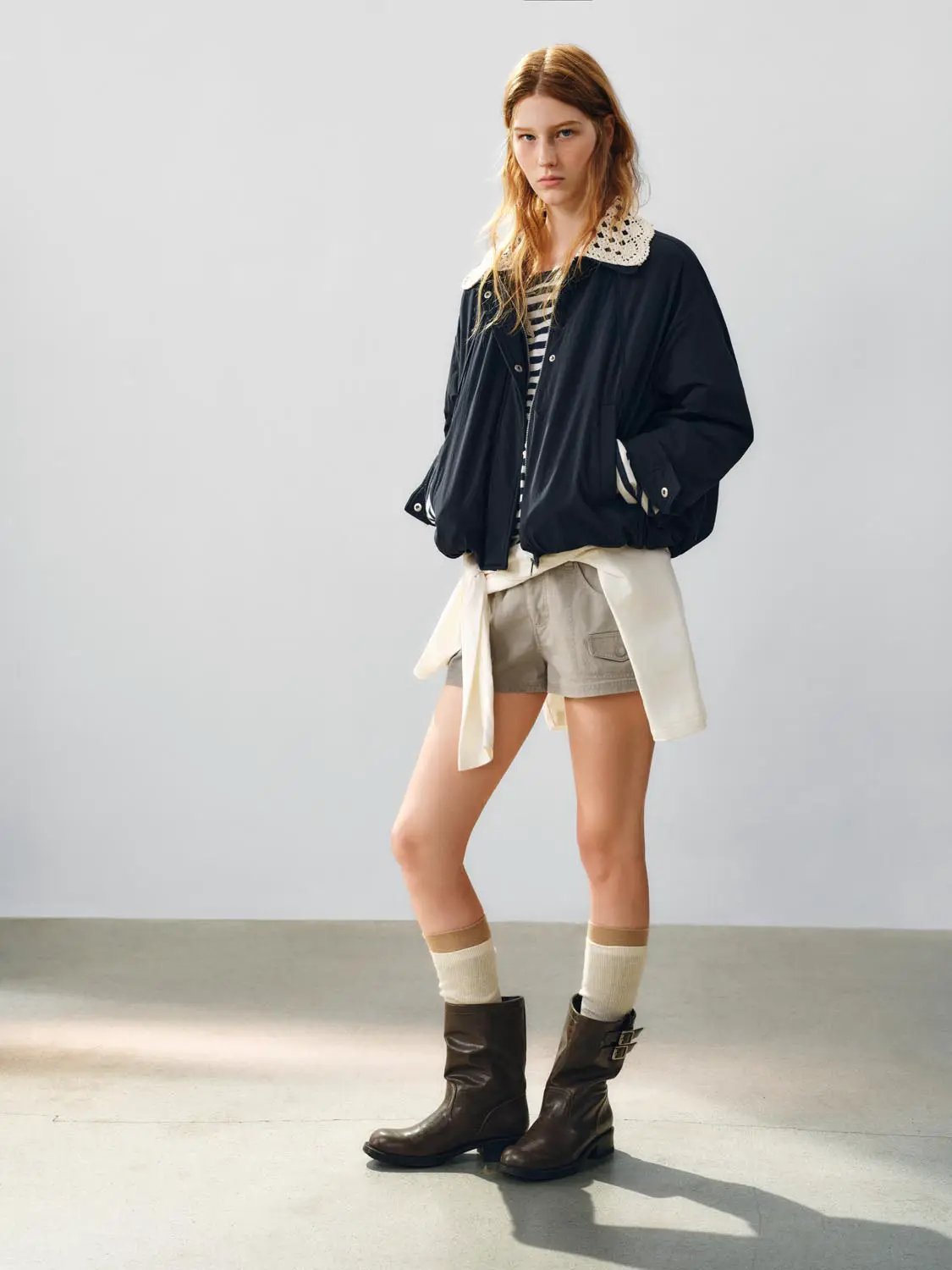 Mid-rise Cotton Blend Flap Pocket Shorts