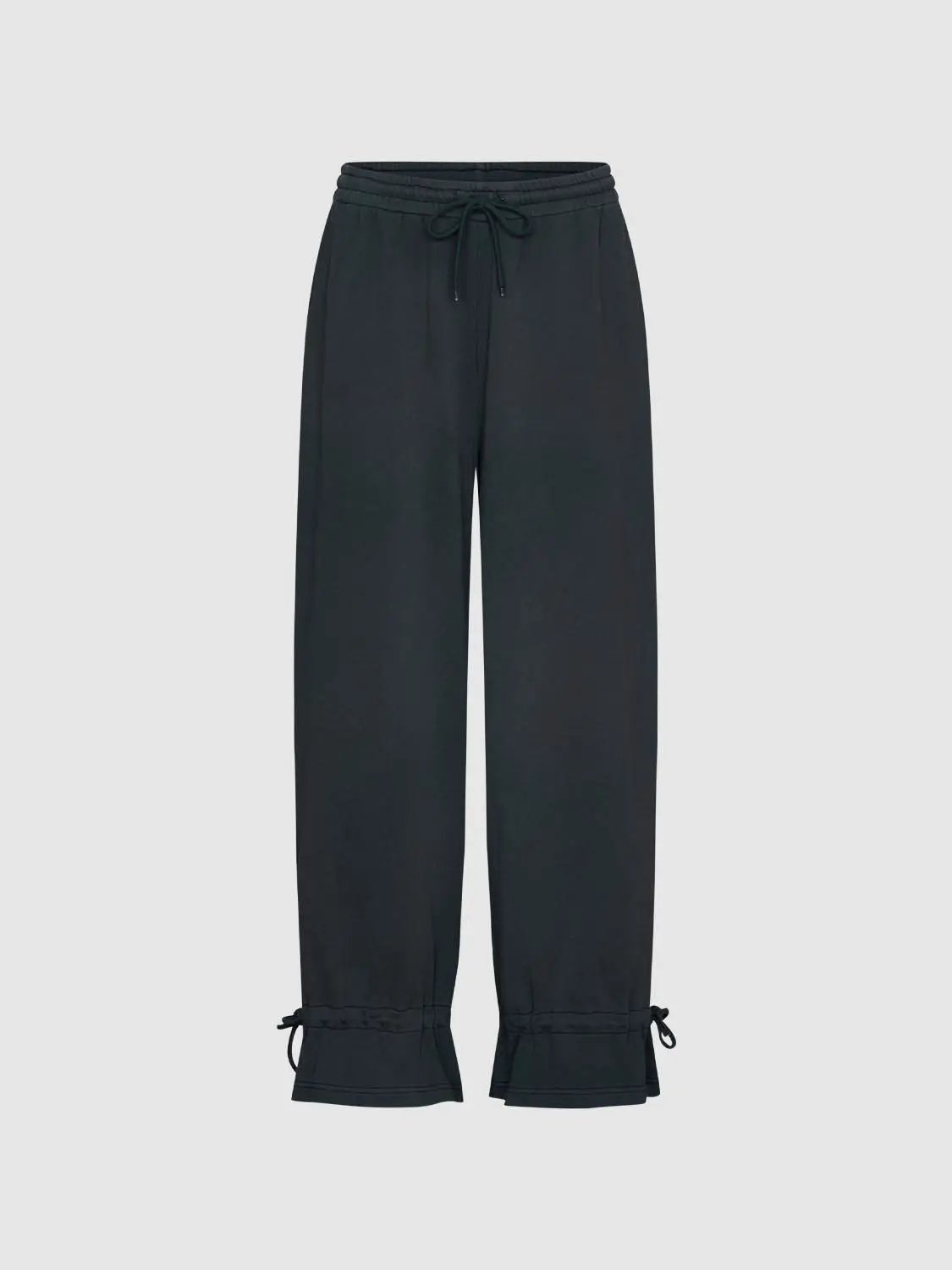 Drawstring Waist Straight-Leg Cotton Pants