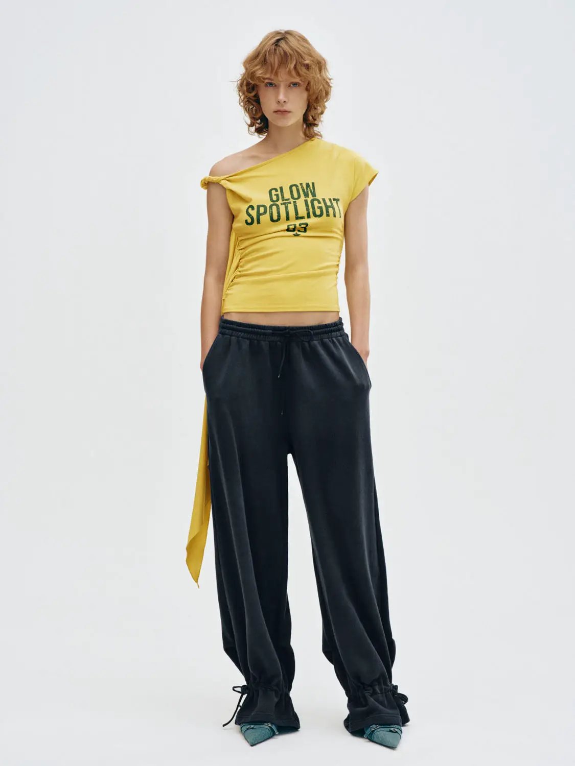 Drawstring Waist Straight-Leg Cotton Pants