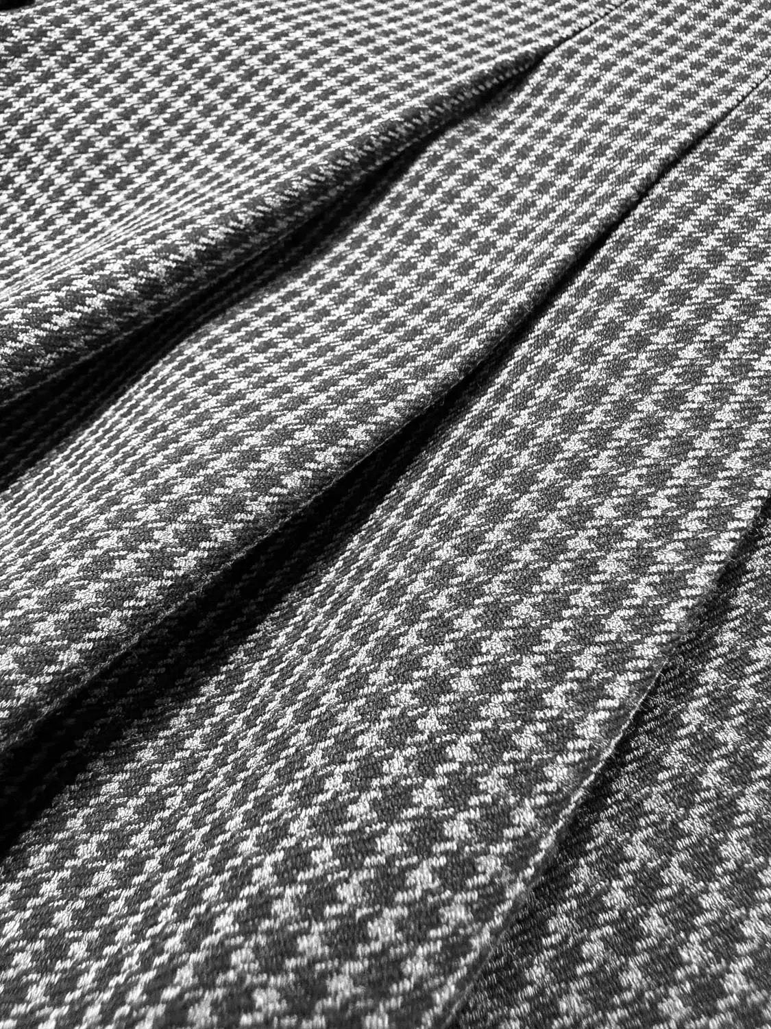 Mid-rise Belted Front Pleated Checked Wide-leg Pants
