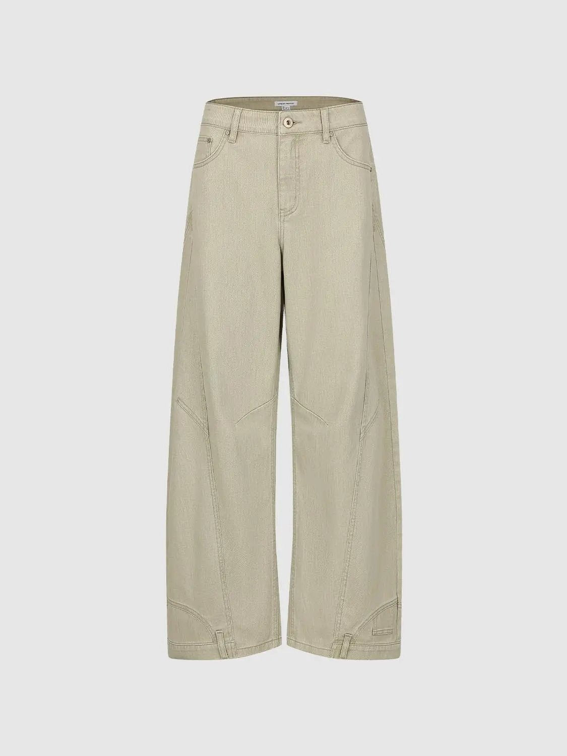 Panelled Relaxed Fit Cotton Wide-leg Pants