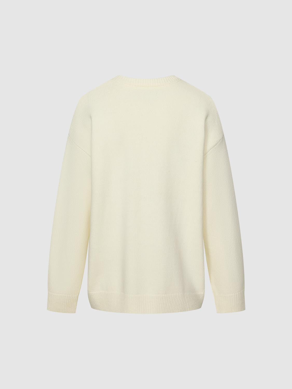 Graphic Crew Neck Long Sleeve Knit Sweater