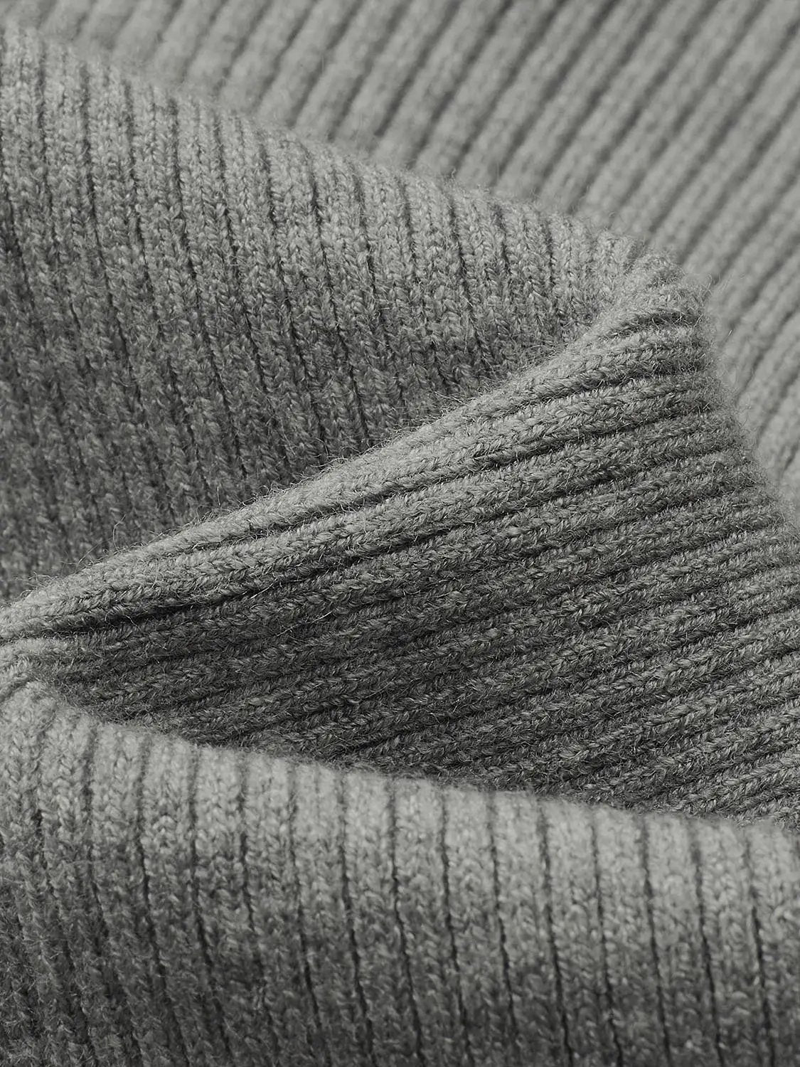 Ribbed Fitted Half Zip Long Sleeve Sweater