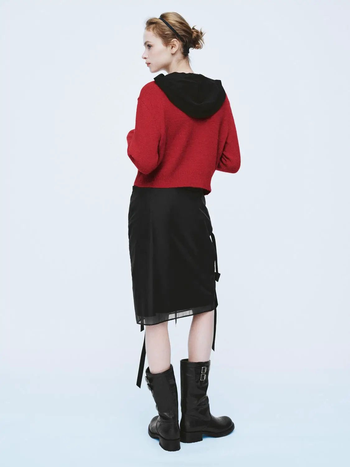 Bow Detail V-neck Long Sleeve Knit Cardigan