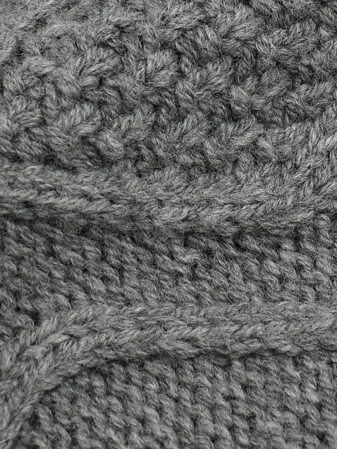 Cable Knit Hooded Long Sleeve Cotton Blend Cardigan