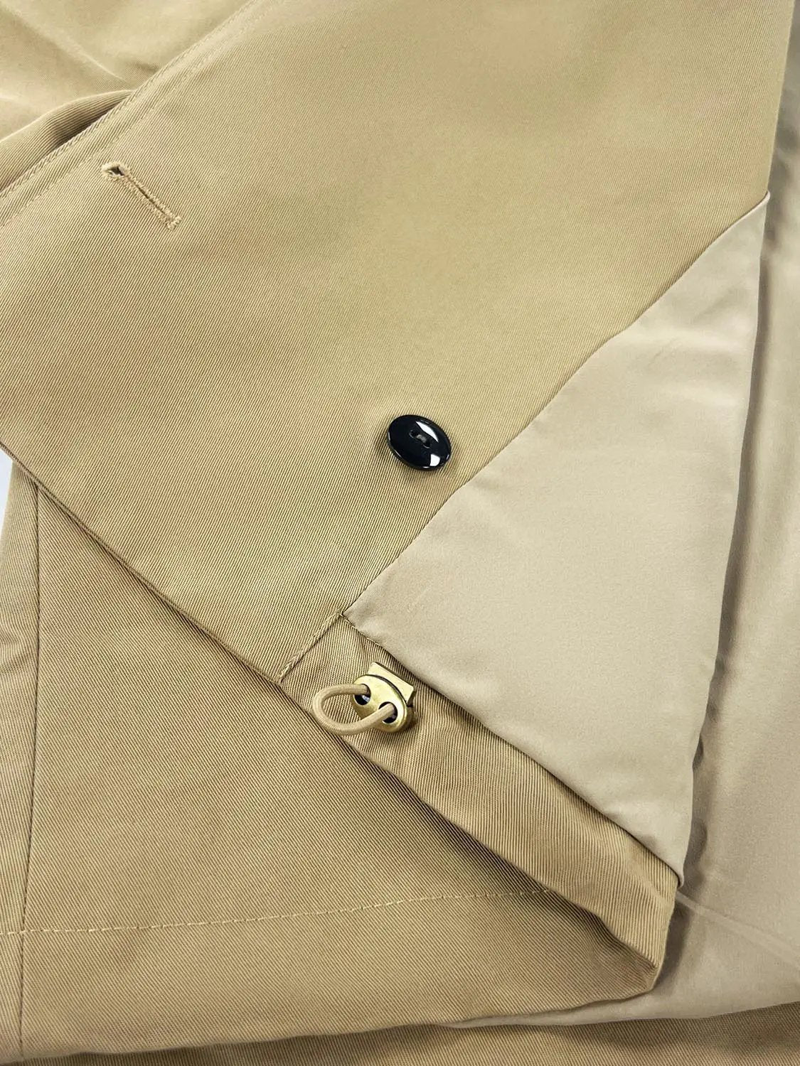 Lapel Double Breasted Cropped Cotton Trench Jacket