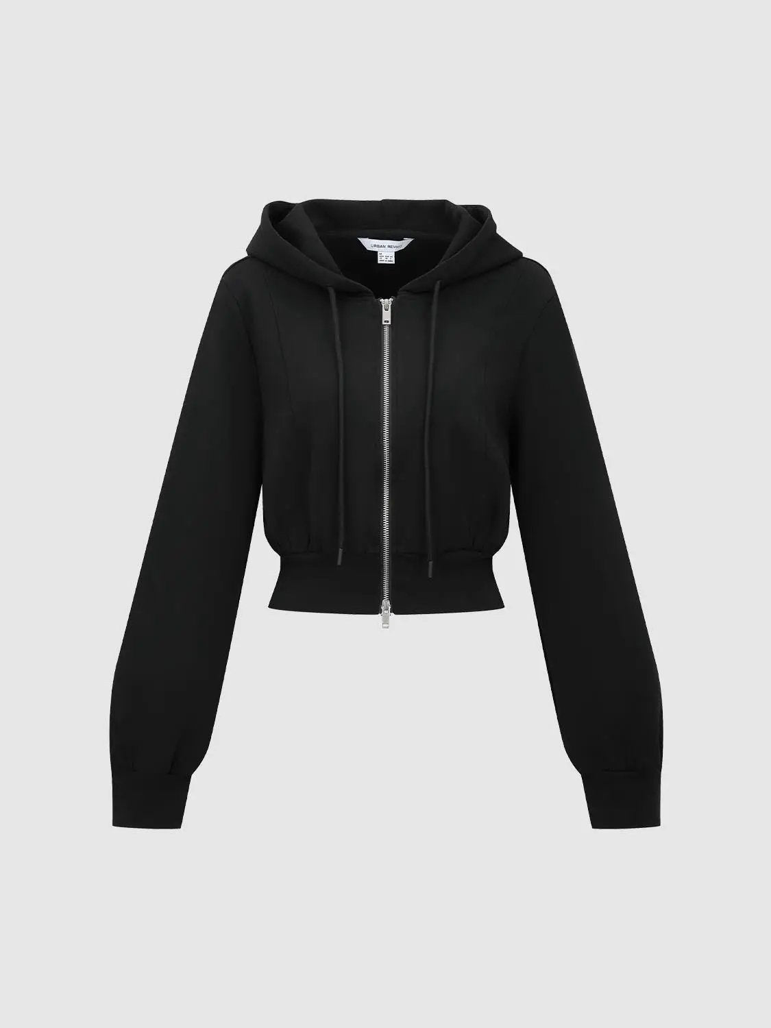 Relaxed Fit Hooded Cotton Zip Front Jacket