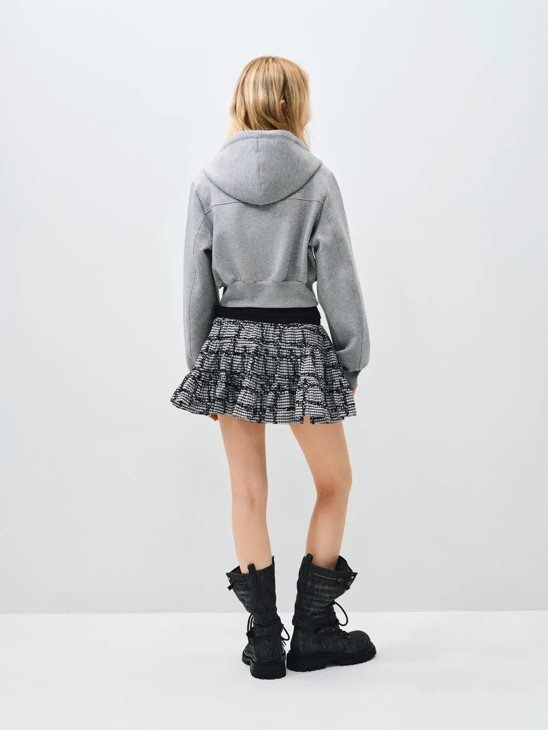 Relaxed Fit Hooded Cotton Zip Front Jacket