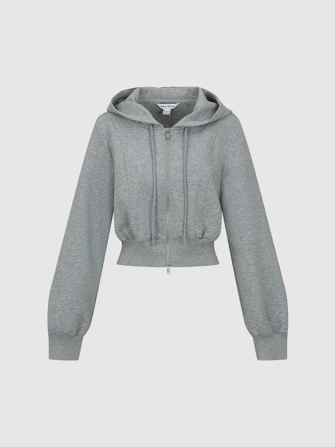 Relaxed Fit Hooded Cotton Zip Front Jacket
