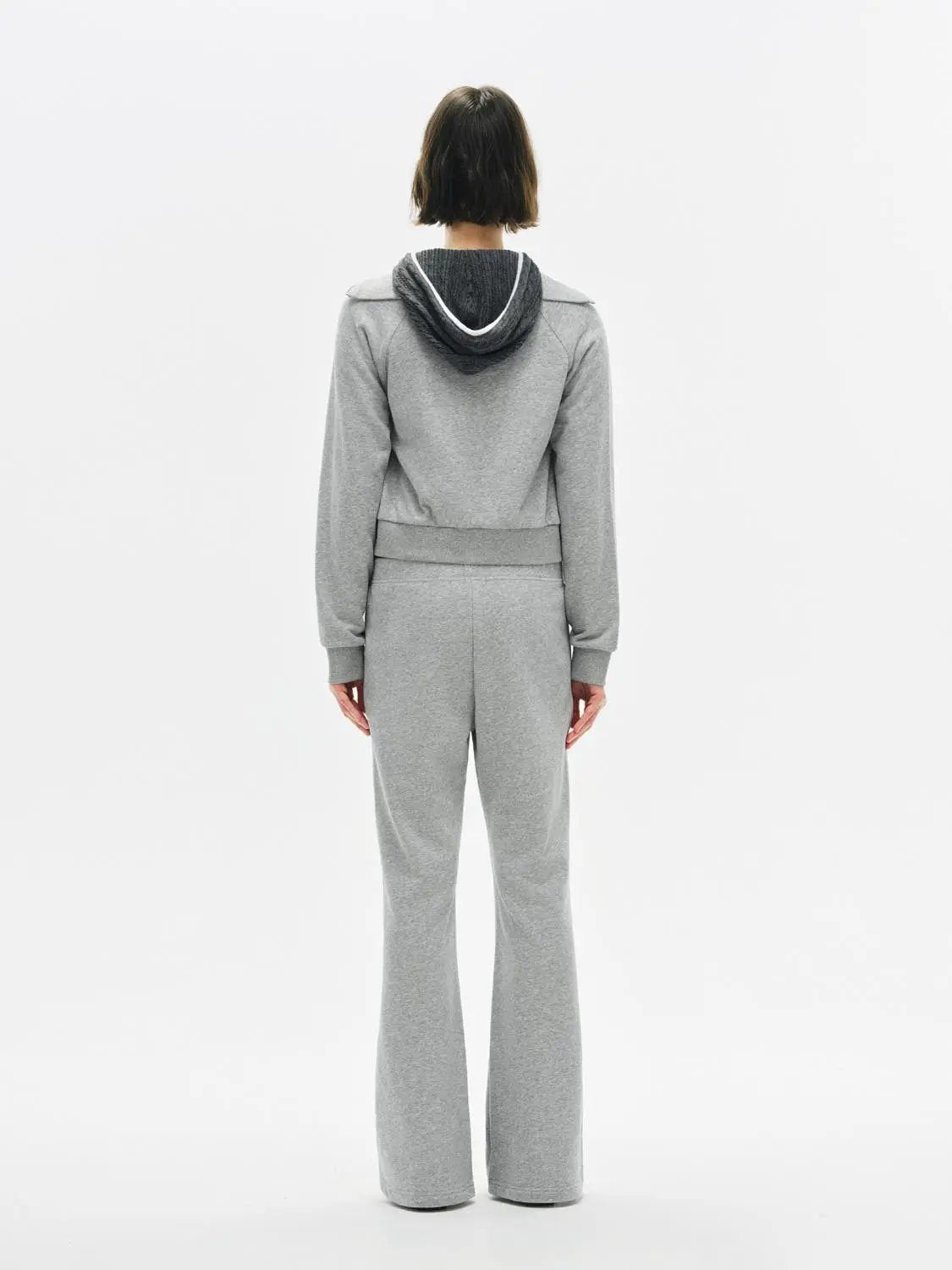 Zip Front Long Sleeve Cotton Blend Sweatshirt Jacket