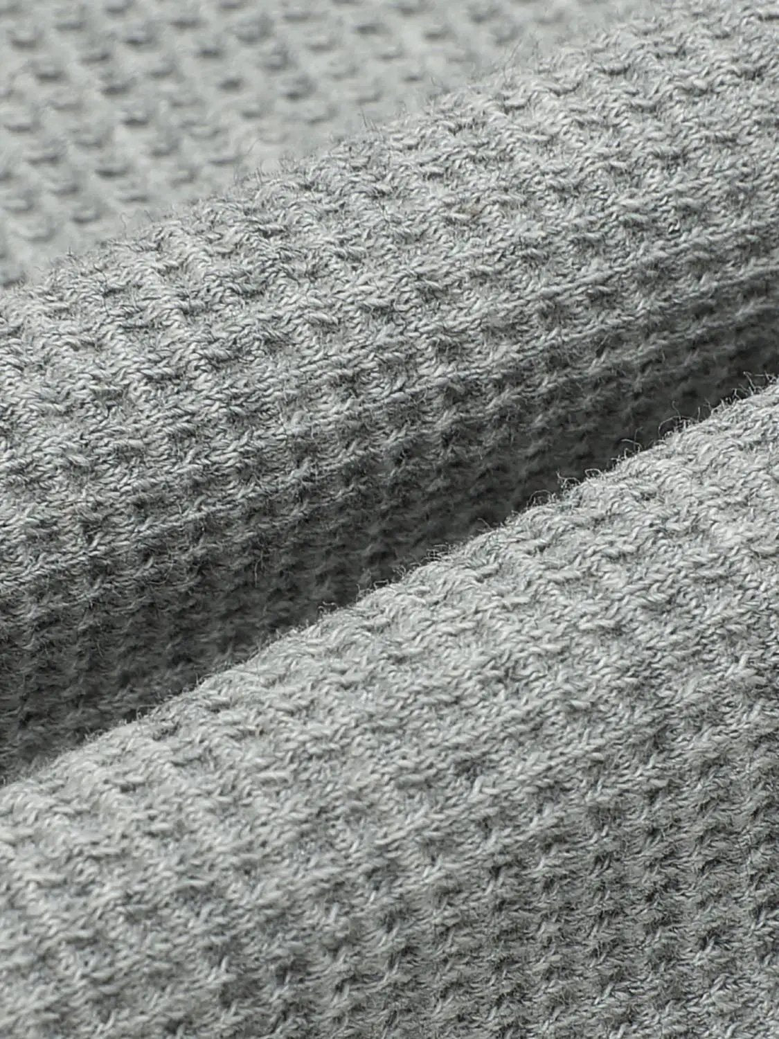 Zip Front Textured Long Sleeve Cotton Blend Hoodie