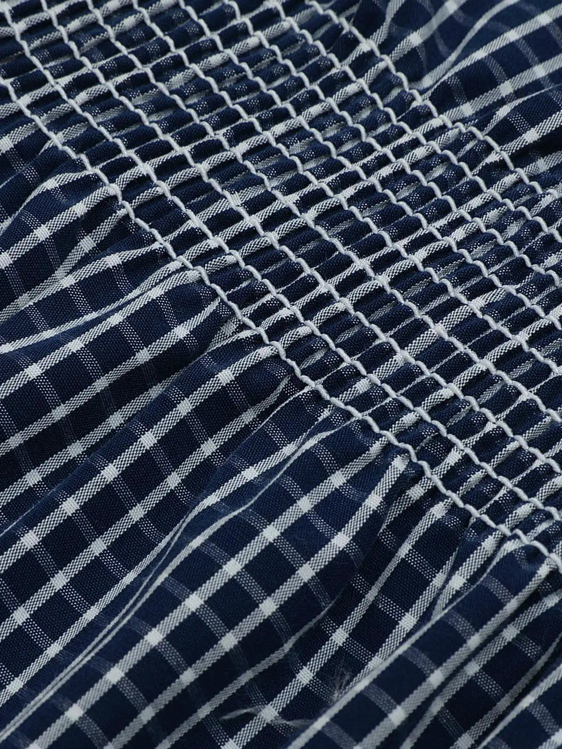 Square Neck Button Front Gingham Slim Fit Cotton Cami Top