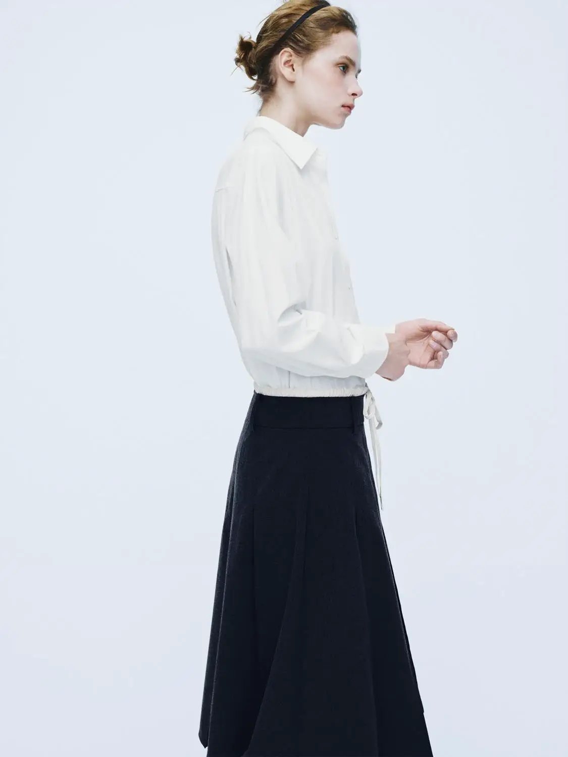 Embroidered Cotton Button Front Long Sleeve Shirt