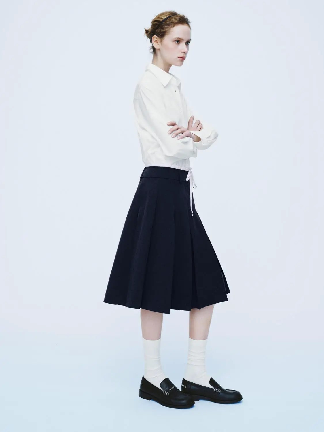 Embroidered Cotton Button Front Long Sleeve Shirt
