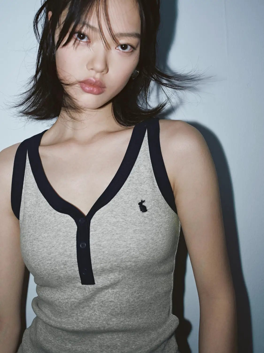Contrast Trim Classic Stretch Cotton Tank Top