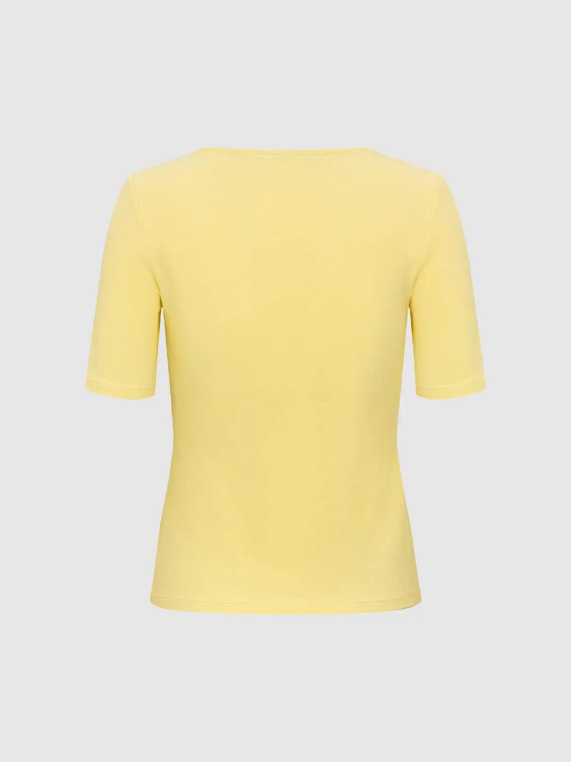 Soft Knit V-neck Wrap Front Cotton T-shirt