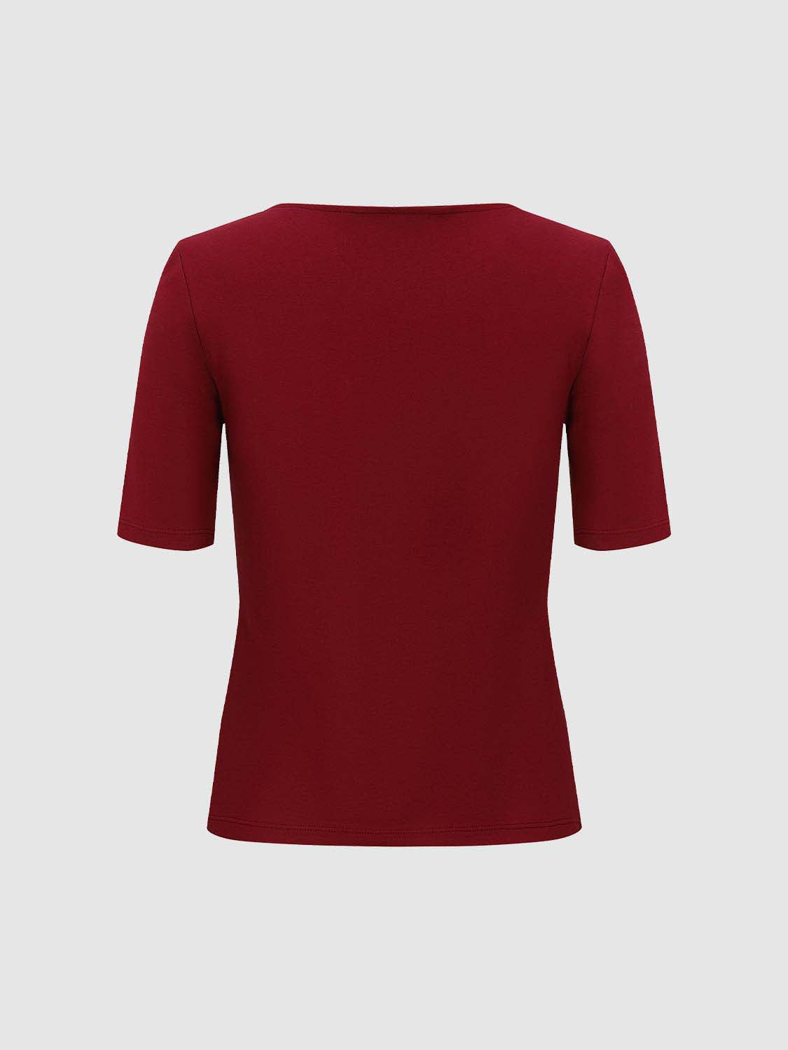 Lace Trim Wrap V Neck Short Sleeve Cropped Slim Top