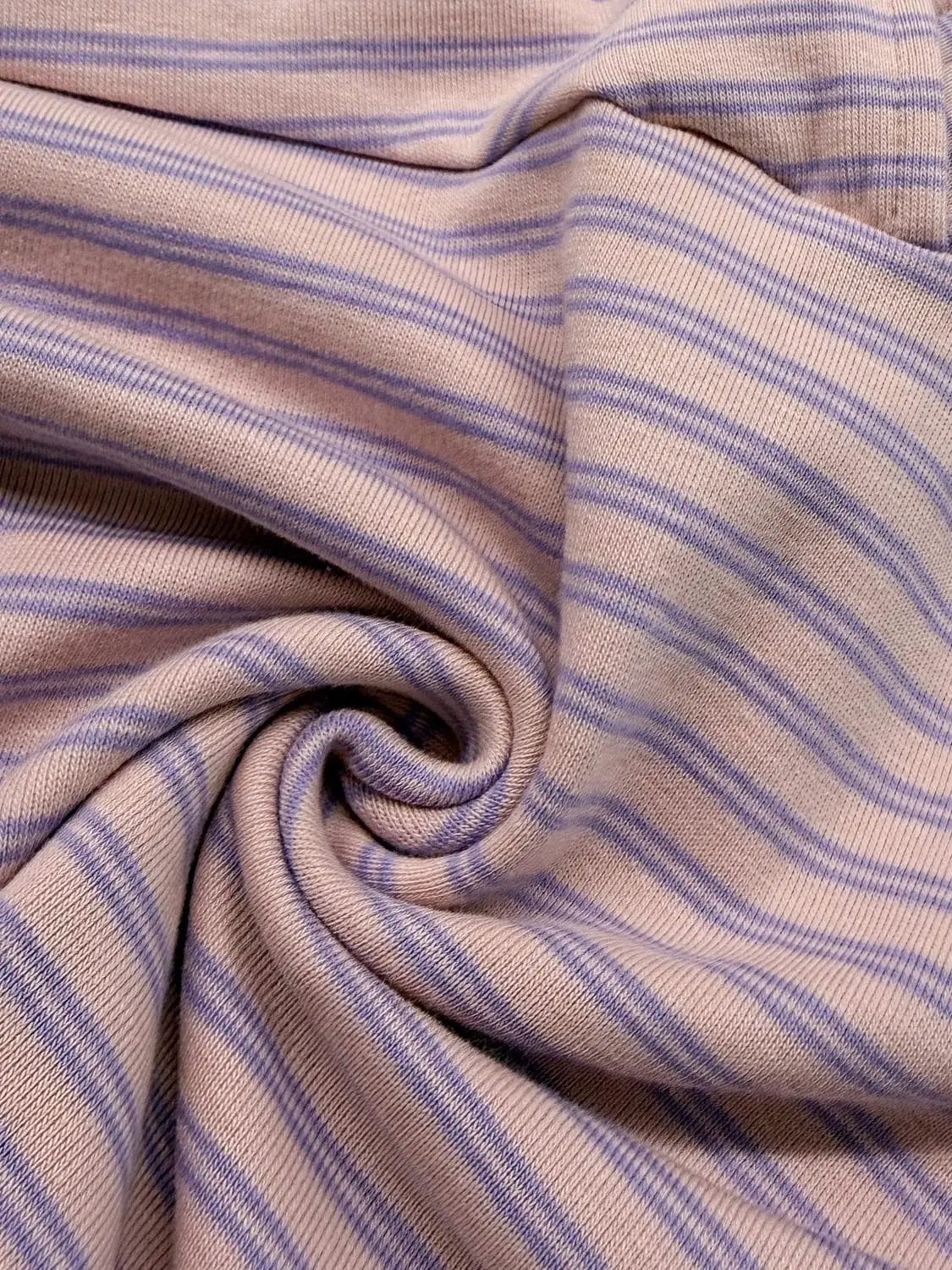 Striped Wrap V-Neck Short Sleeve Cotton T-Shirt