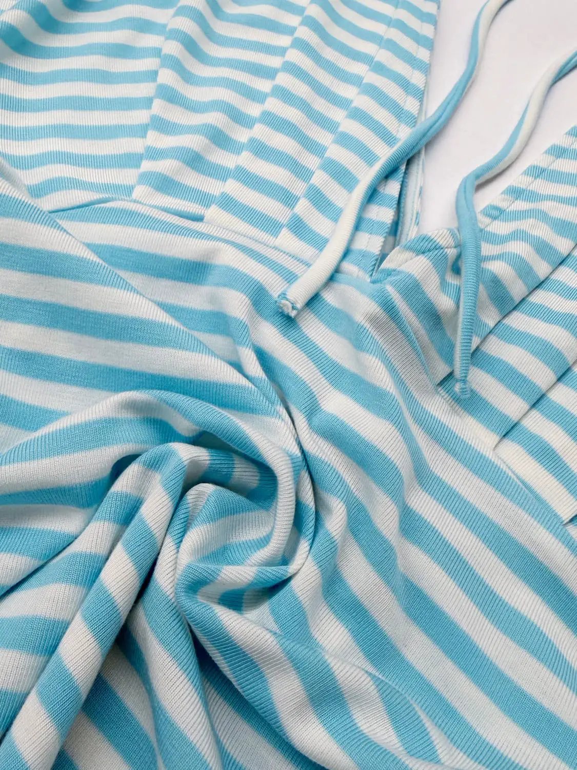 Wrap Striped Fitted V-neck Short Sleeve T-Shirt