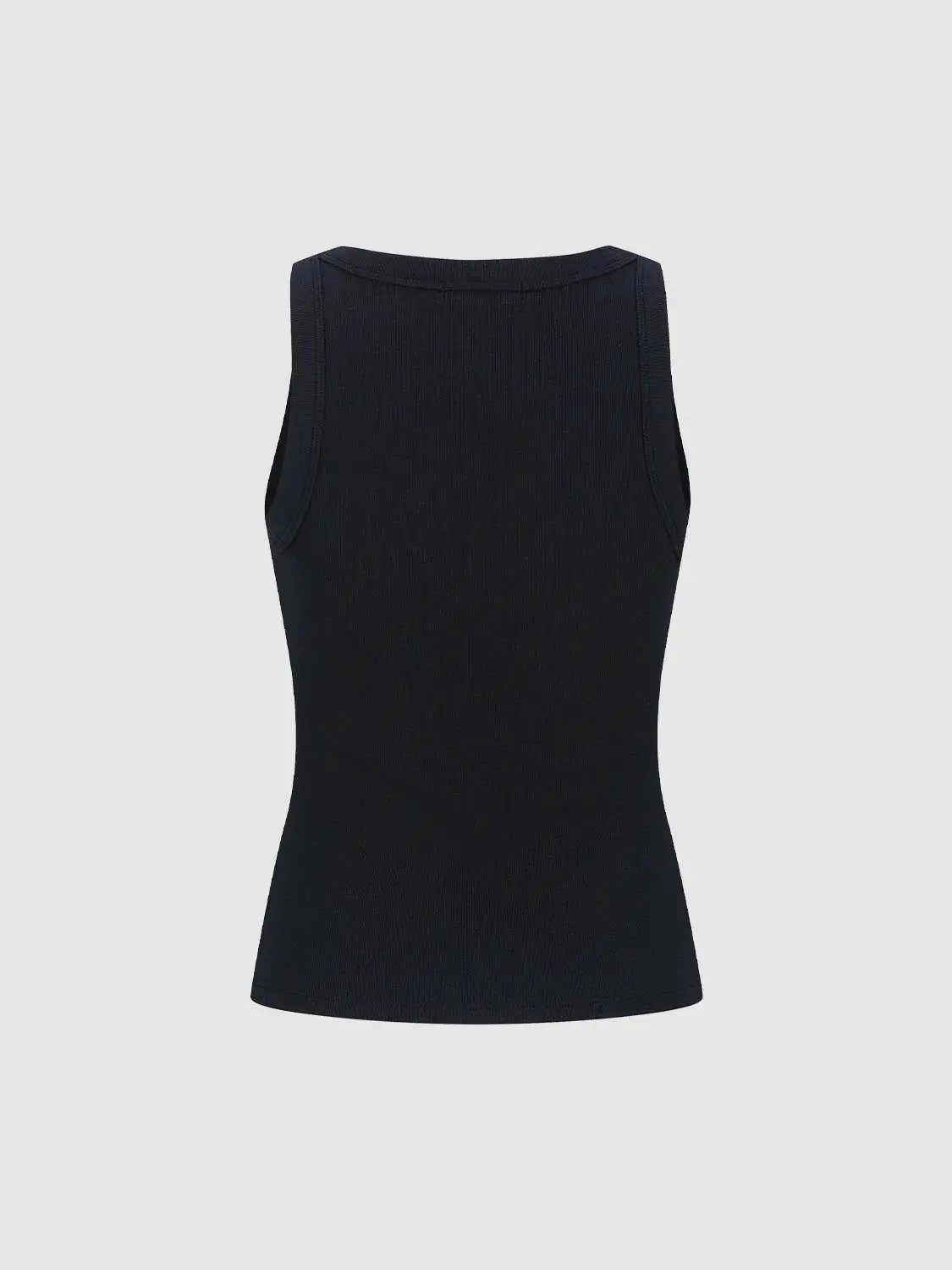 Ribbed V-neck Thick Knit Sleeveless Tank Top