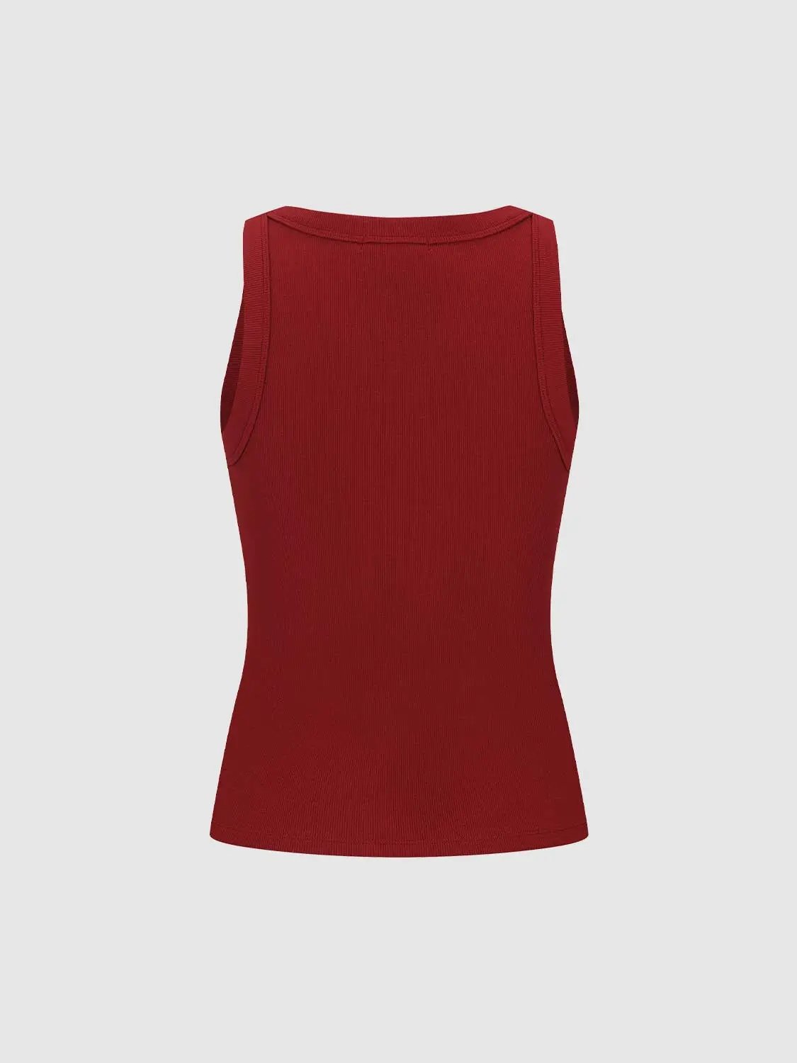 Ribbed V-neck Thick Knit Sleeveless Tank Top