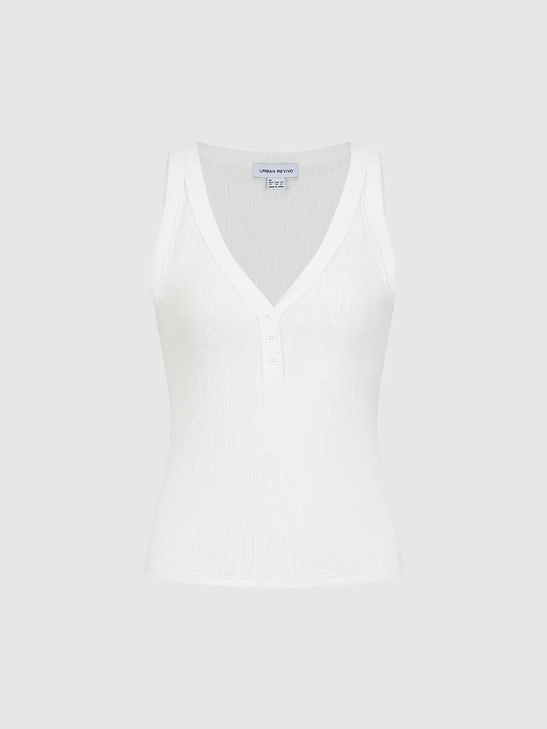 Ribbed V-neck Thick Knit Sleeveless Tank Top
