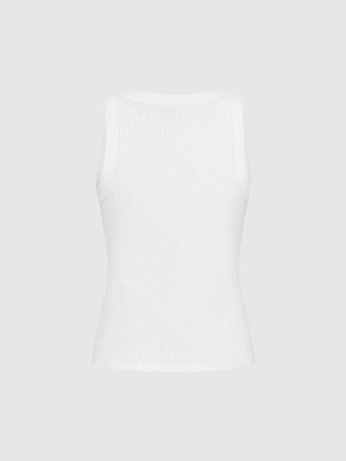 Ribbed V-neck Thick Knit Sleeveless Tank Top