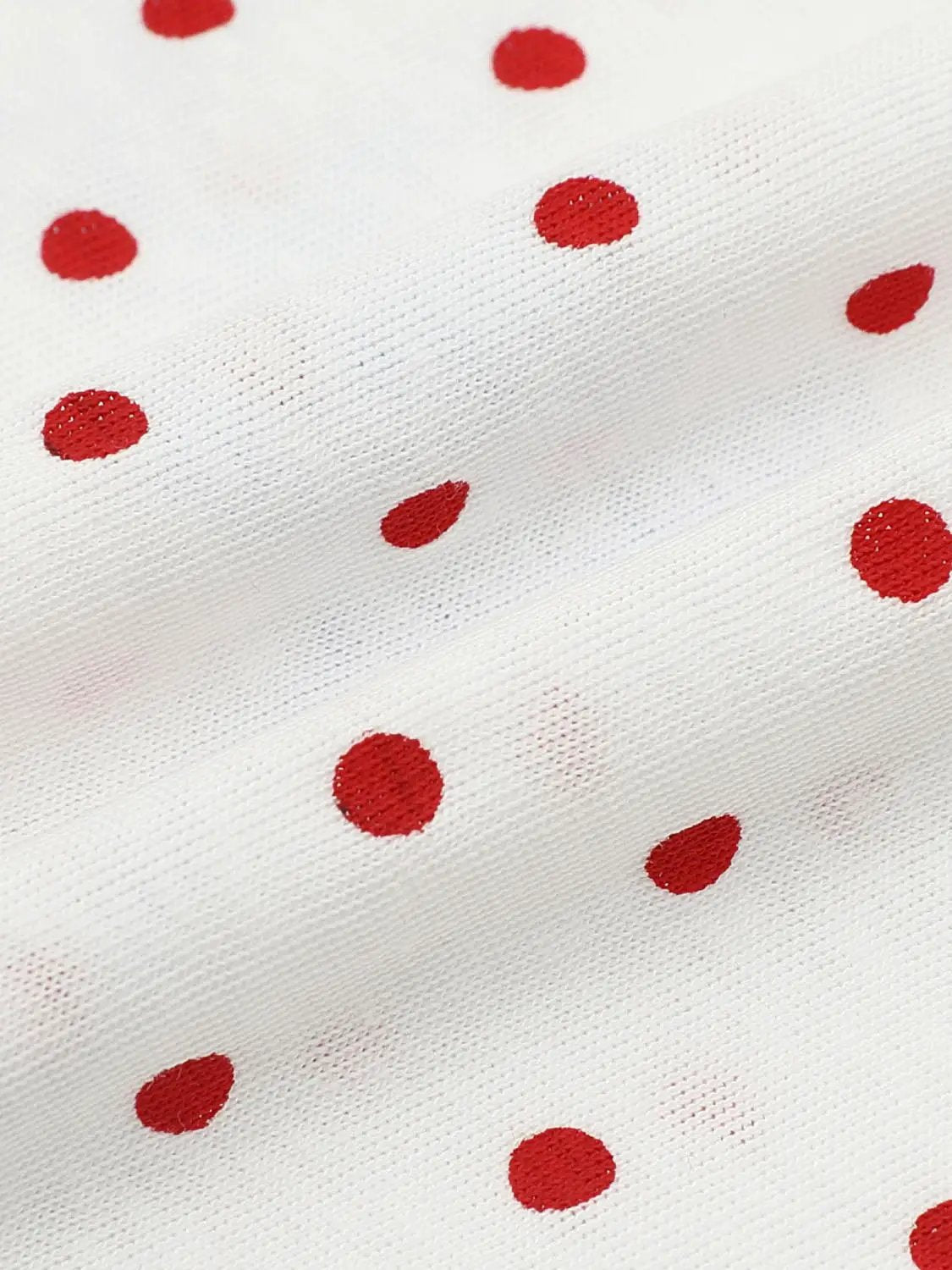 Polka Dot Text Print Short Sleeve Cotton Blend T-Shirt