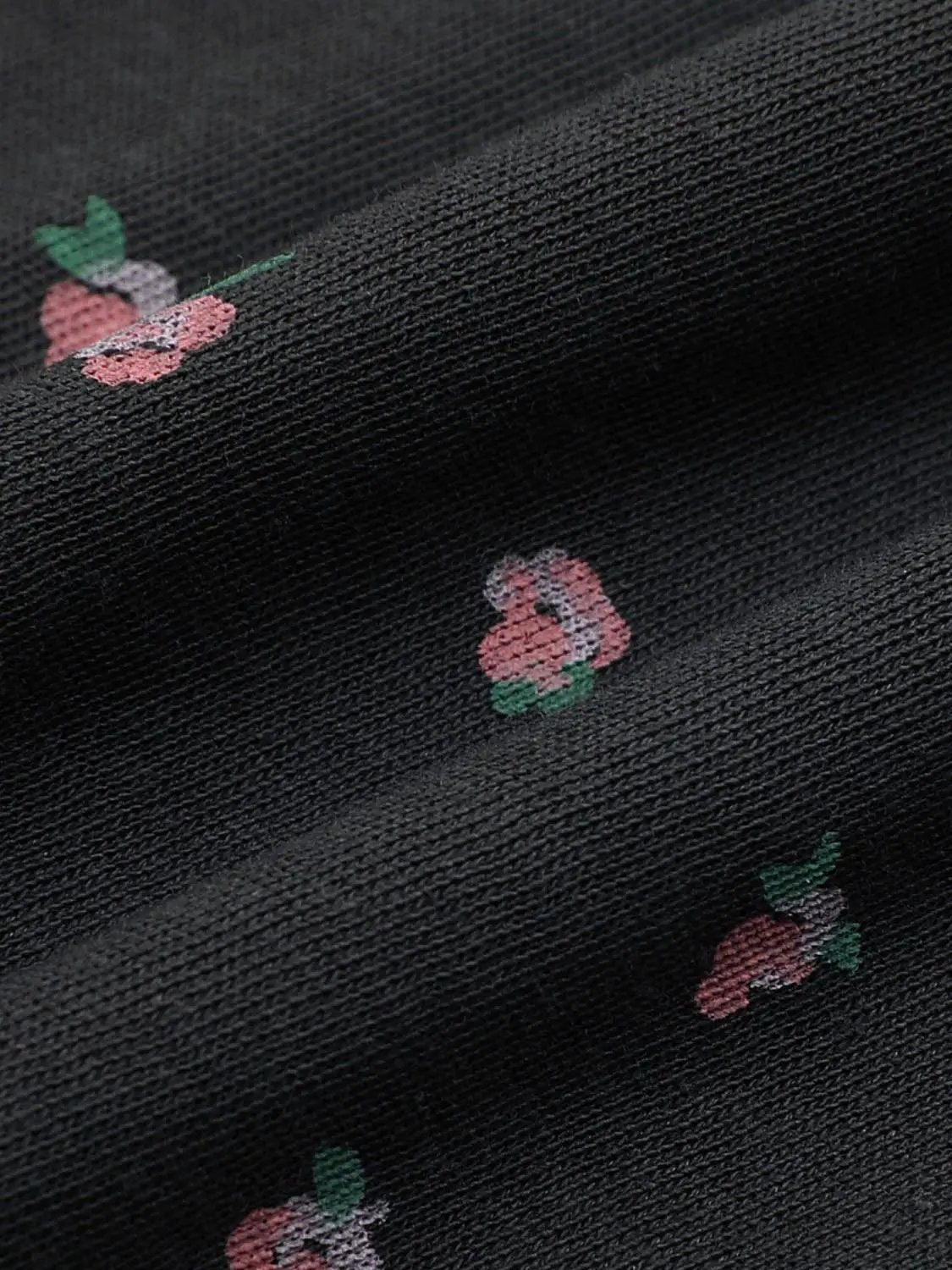 Graphic Floral Short Sleeve Crew Neck Cotton Blend T-Shirt