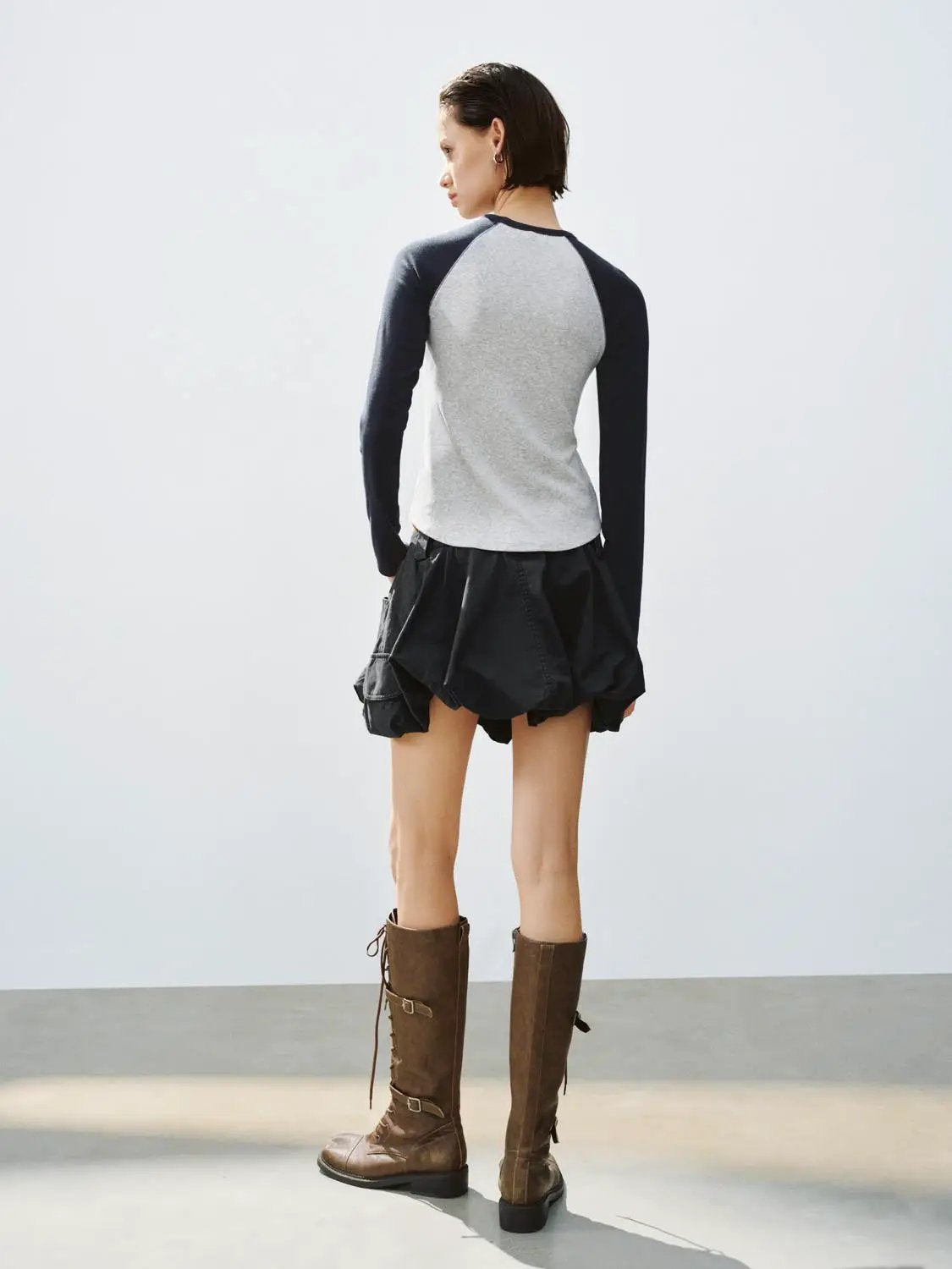 Raglan Colorblock Crew Neck Long Sleeve T-Shirt