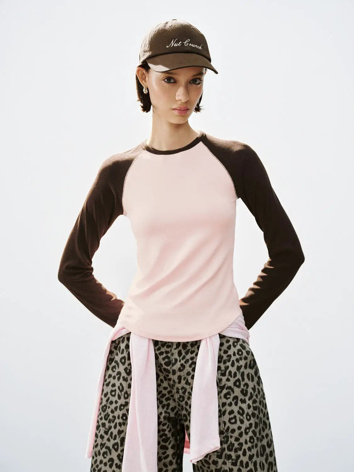 Raglan Colorblock Crew Neck Long Sleeve T-Shirt