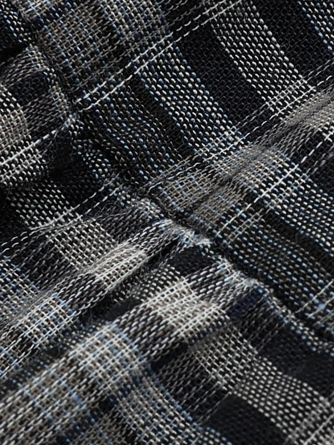 A-line Plaid Layered Ruffle Cotton Skirt