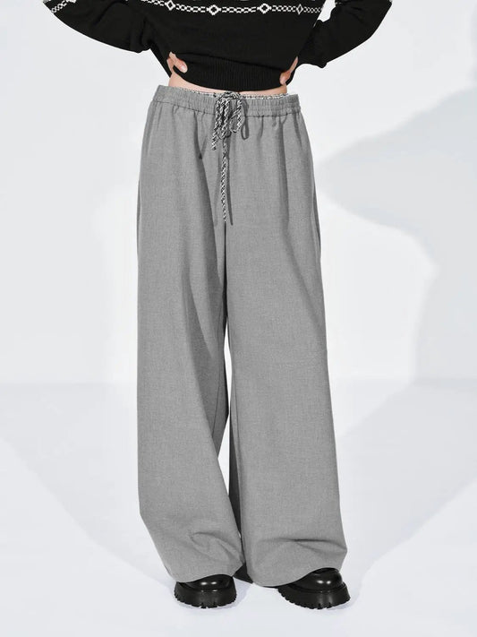 Drawstring Waist Loose Wide Leg Casual Sweatpants