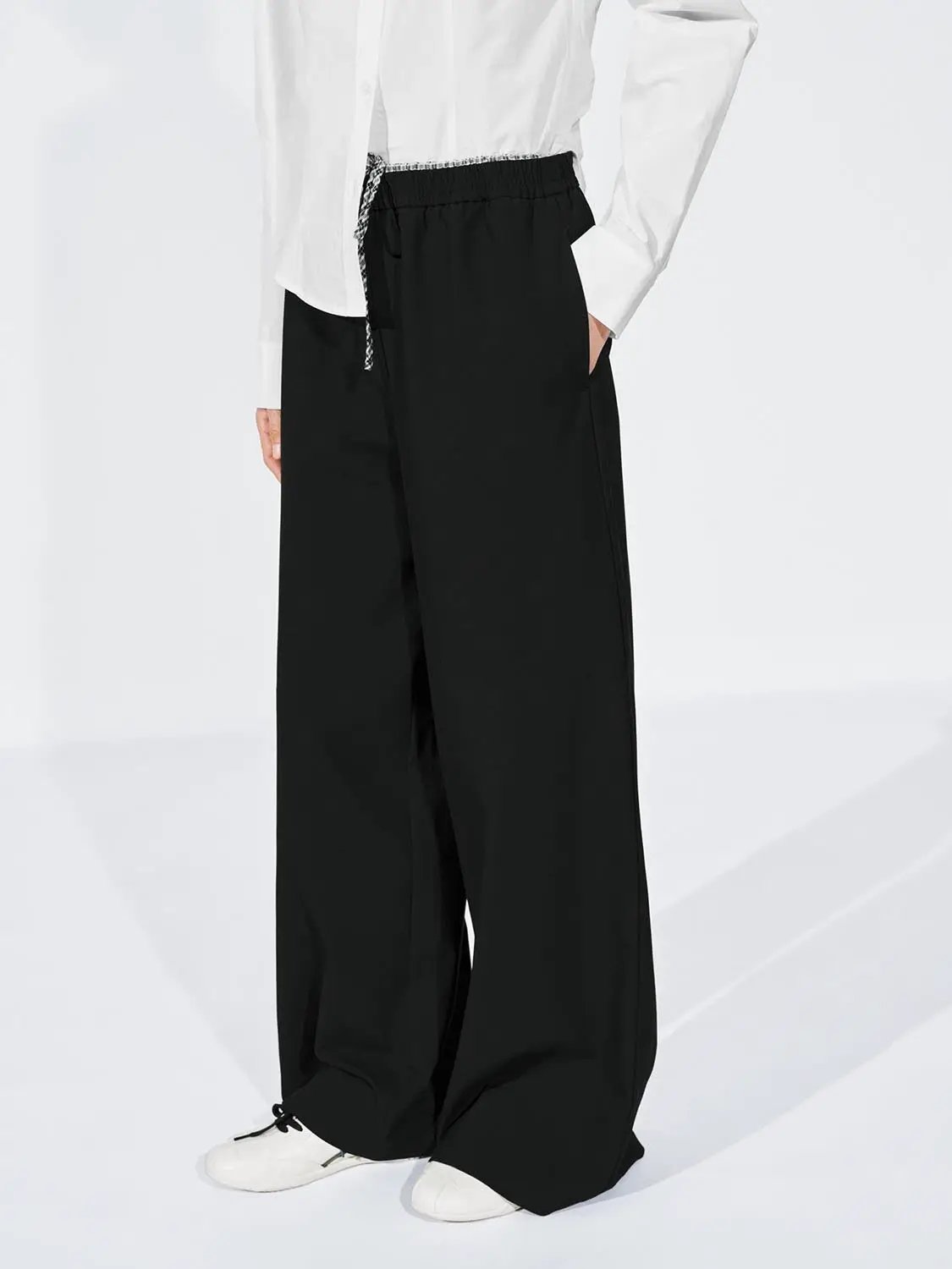 Drawstring Waist Loose Wide Leg Casual Sweatpants