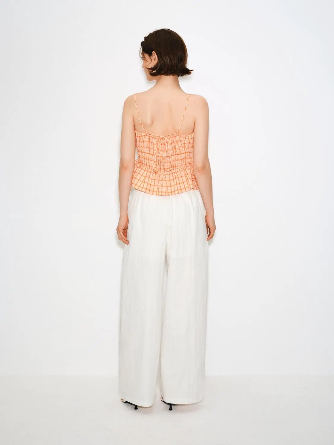 Lightweight Drawstring Waist Wide-leg Pants