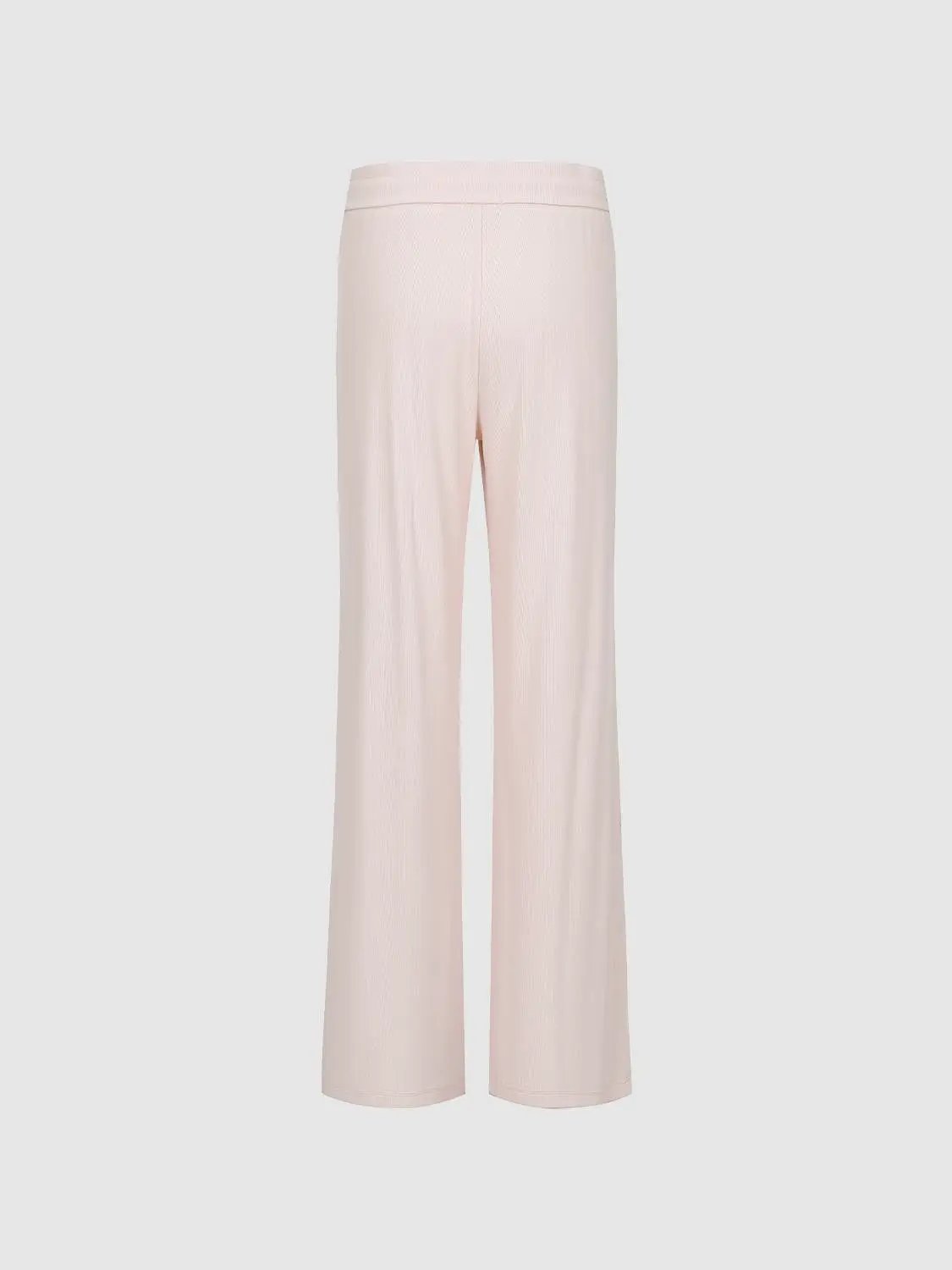 Gray Cotton Blend Drawstring Wide-leg Pants