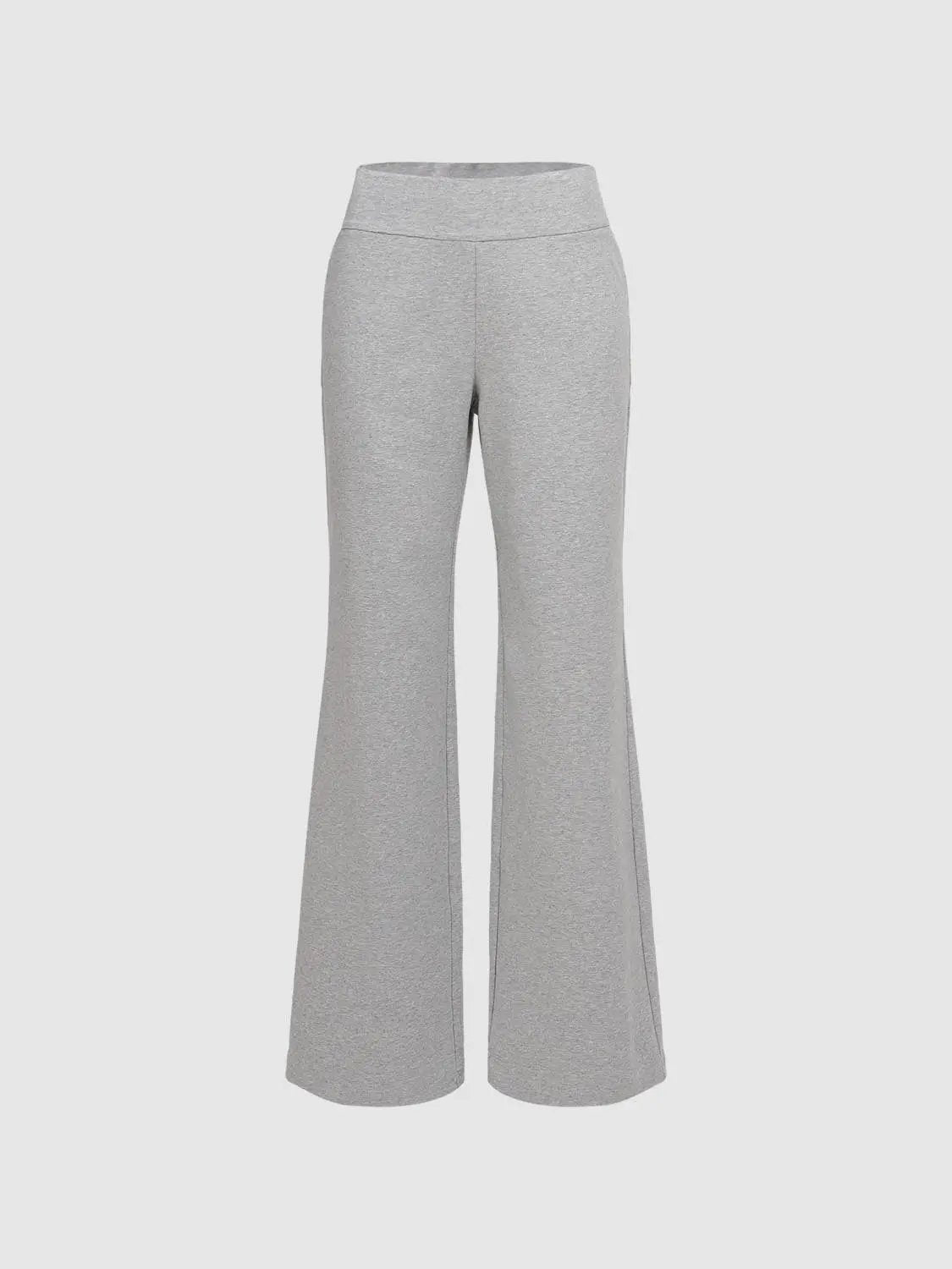 Flare Wide-leg High-waisted Cotton Pants