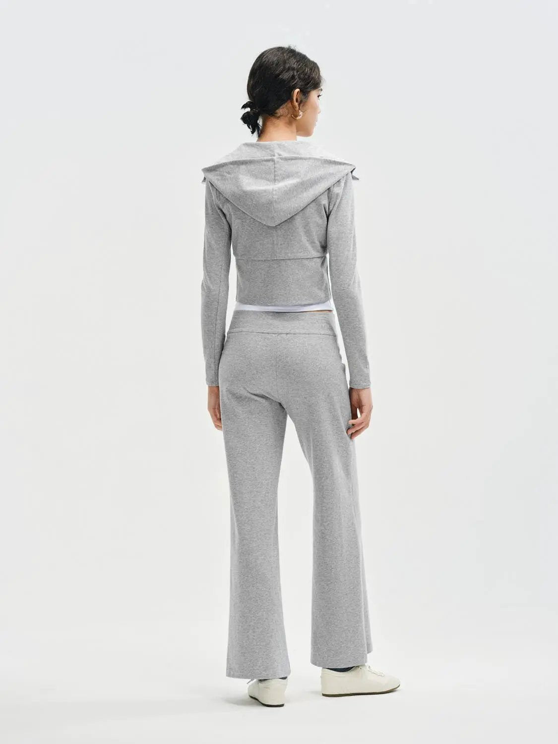 Flare Wide-leg High-waisted Cotton Pants