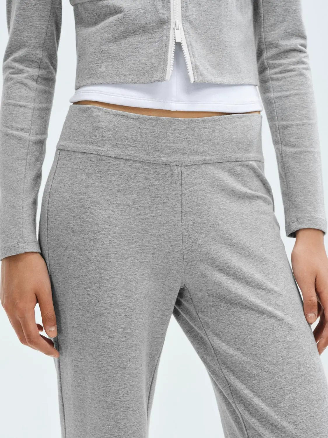 Flare Wide-leg High-waisted Cotton Pants