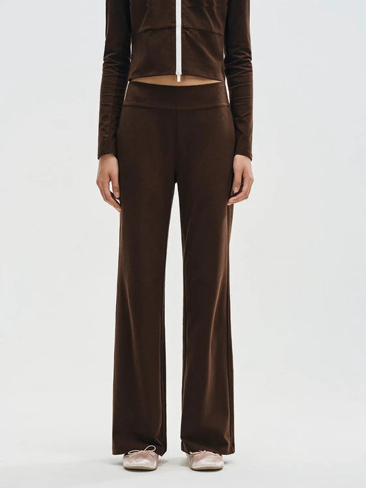 Flare Wide-leg High-waisted Cotton Pants