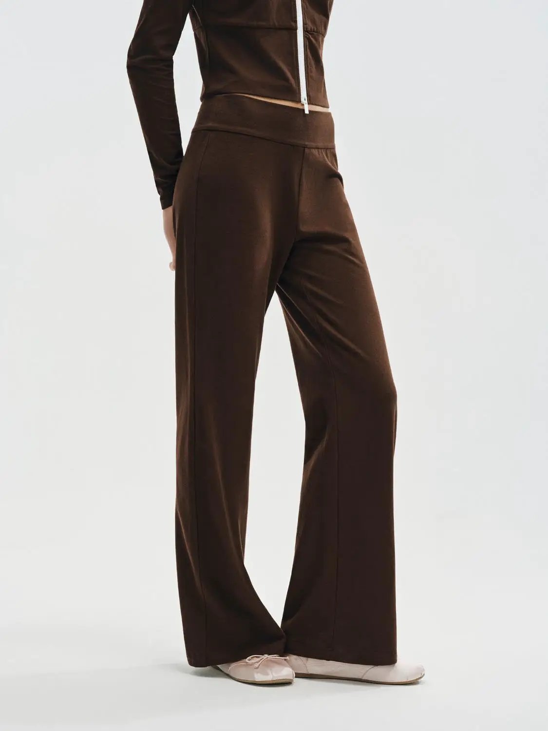 Flare Wide-leg High-waisted Cotton Pants