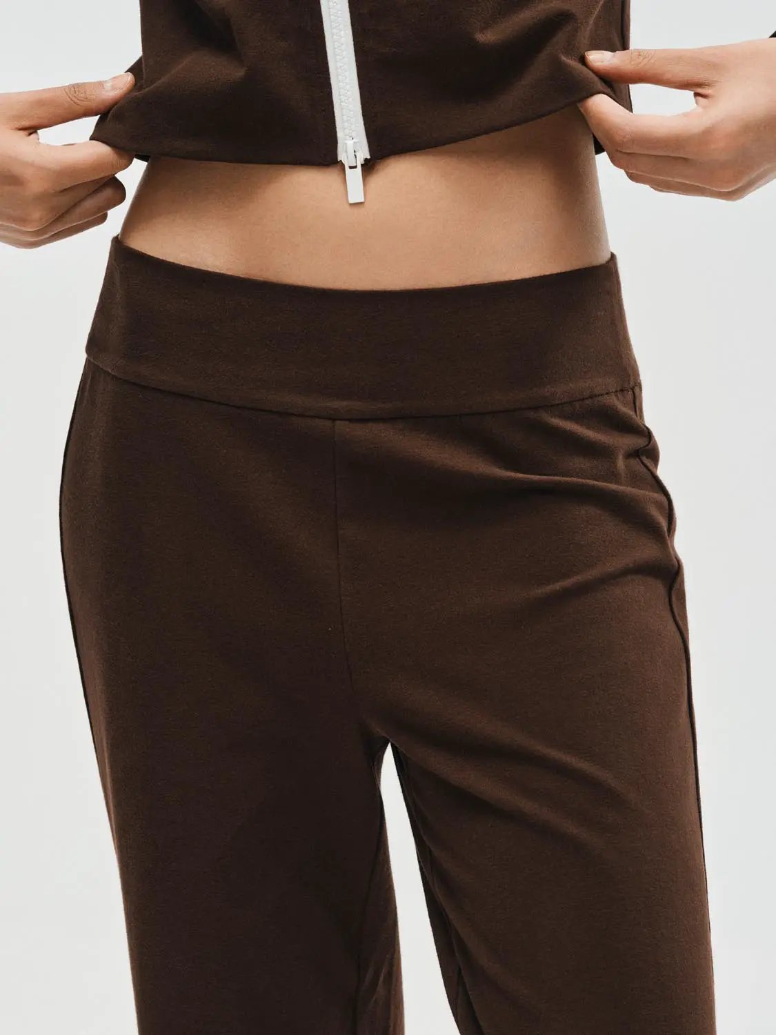 Flare Wide-leg High-waisted Cotton Pants