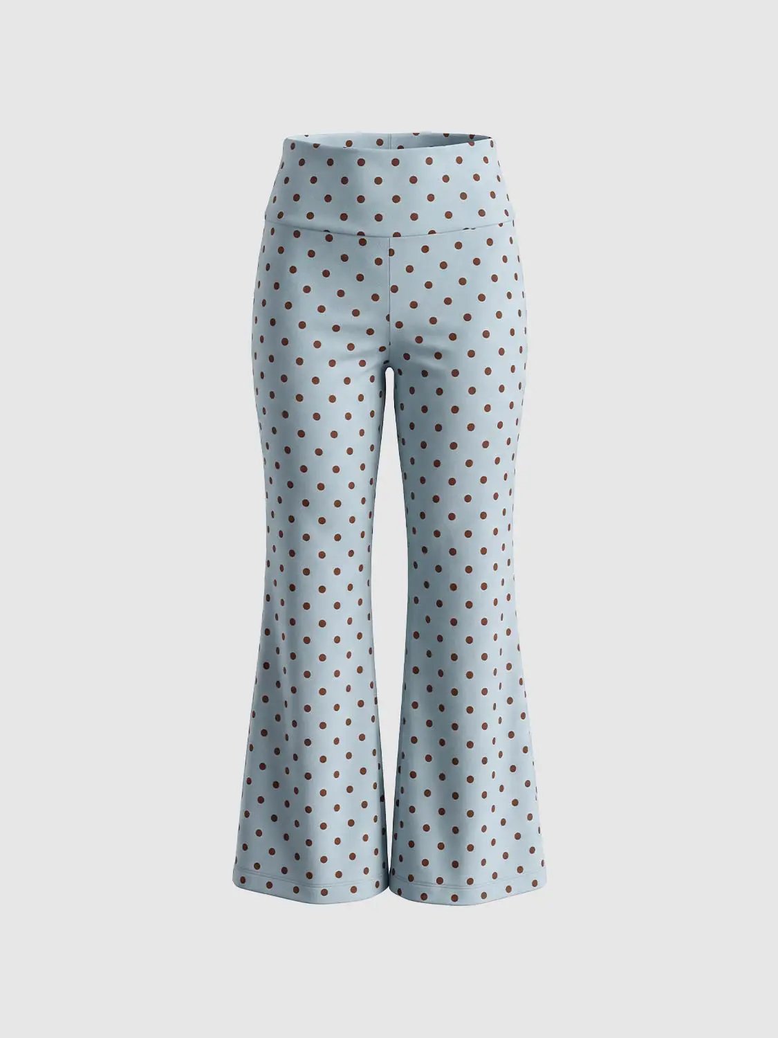 Polka Dot High-waisted Wide-leg Flare Pants